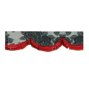 レースフロントカーテン　レッド