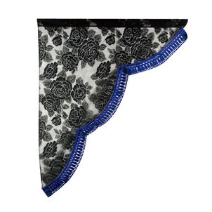 レースサイドカーテン　ネイビー