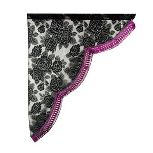 レースサイドカーテン　ワインパープル