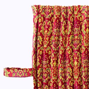 ベルサイユ　トラックルームカーテン　プリーツワイン