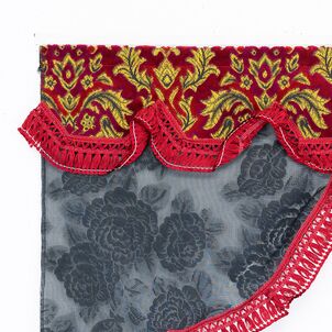 ベルサイユ　トラックロイヤルサイドカーテン 　ワイン