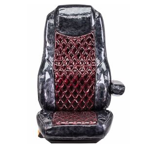 鼓星-オリオン　シートカバー（ツートンカラー）ブラックxワイン