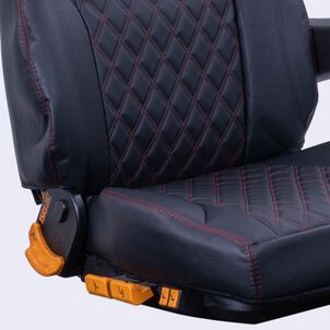 月光ZERO ダブル　 シートカバー（シングルカラー）マットブラックxレッド