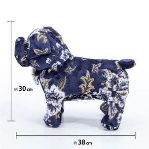 トラックの相棒に！マドンナ　ブルドッグのぬいぐるみ　ネイビーブルー