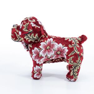 桜　ブルドッグのぬいぐるみ　ブラック