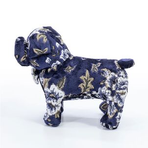 トラックの相棒に！マドンナ　ブルドッグのぬいぐるみ　ネイビーブルー