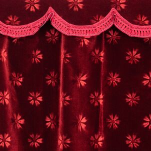 コスモス 三点式センターカーテン ダークレッド
