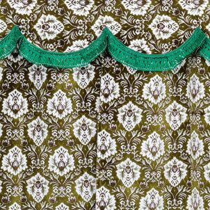 新格子 三点式センターカーテングリーン