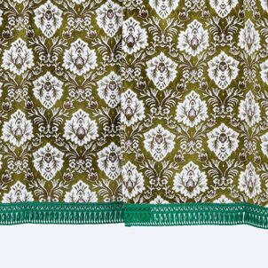 新格子 三点式センターカーテングリーン