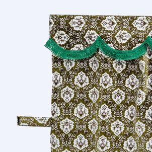 新格子 三点式センターカーテングリーン