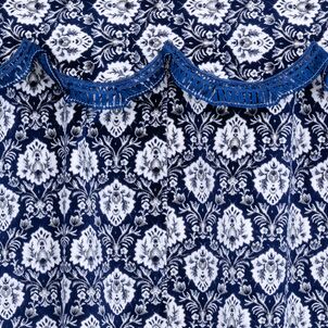 新格子 三点式センターカーテンネイビー