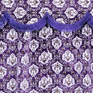 新格子 三点式センターカーテンパープル