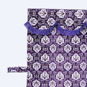 新格子 三点式センターカーテンパープル