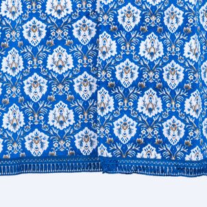 新格子 三点式センターカーテンブルー