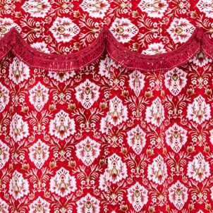 新格子 三点式センターカーテンレッド