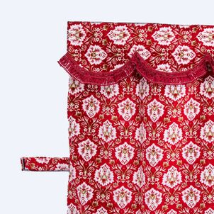 新格子 三点式センターカーテンレッド