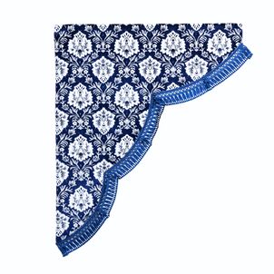 新格子 サイドカーテンネイビー