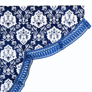 新格子 サイドカーテンネイビー