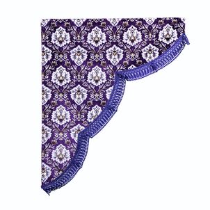 新格子 サイドカーテンパープル