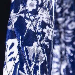 新格子 シングルキルトハンドルカバーネイビー