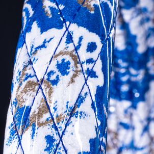 新格子 シングルキルトハンドルカバーブルー