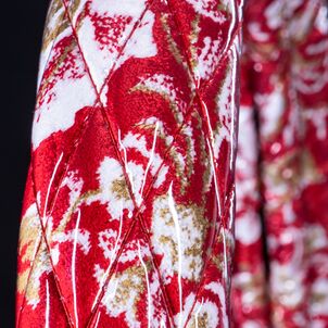 新格子 シングルキルトハンドルカバーレッド