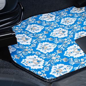 フロアマット 新格子 ブルー