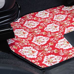 フロアマット 新格子 レッド