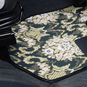 フロアマット 花籠　グリーン