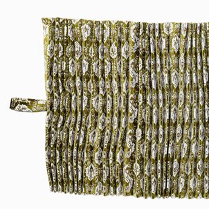 新格子 ベッドリア・サイドカーテン　プリーツグリーン