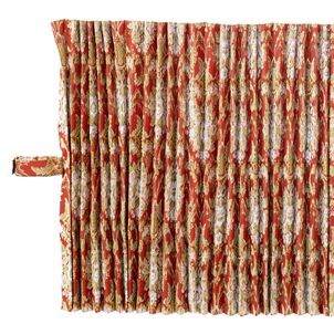 花籠 ルームカーテン　ビッグハイルーフ用　プリーツ なしワイン