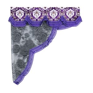 新格子 ロイヤルサイドカーテンパープル