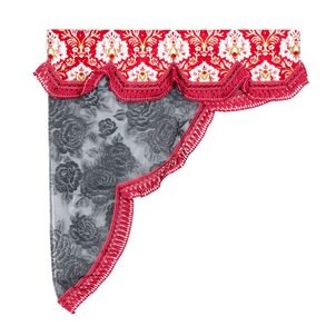 新格子 ロイヤルサイドカーテンレッド