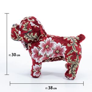 桜　ブルドッグのぬいぐるみ　ブラック