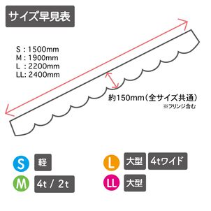 フロントカーテンサイズ詳細