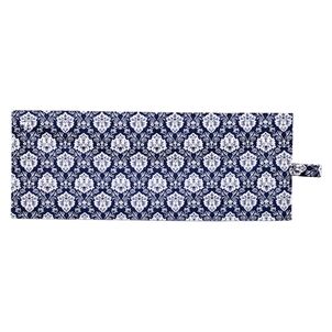 新格子 仮眠カーテン　プリーツなしネイビー