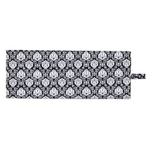 新格子 ベッドリア・サイドカーテン　プリーツなしブラック