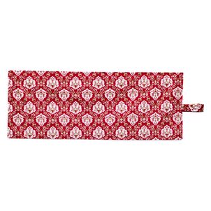 新格子 仮眠カーテン　プリーツなしレッド