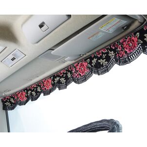 マドンナ　フロントカーテン　装着　ブラック×ピンク